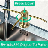 Soap Dispenser for Kitchen Sink, Built in Sink Soap Dispenser, Countertop Soap Dispenser Pump with 47" Extension Tube kit, No Need to Fill Little Bottle Again, Golden