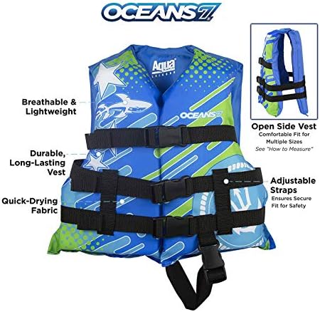 Oceans 7 U SCoast Guard Approved, Infant-Child-Youth Life Jacket Vest – Sizes for 8-90 lbs. – Type III Vest, PFD, Personal Flotation Device