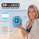 WEKAPO Beach Blanket Sandproof Waterproof, Extra Large Beach Mat, Oversized & Compact Sand Free Mat Quick Drying, Lightweight & Durable with 6 Stakes & 4 Corner Pockets