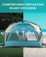OutdoorMaster Beach Tent for 3-4 Person - Easy Setup and Portable Beach Shade Sun Shelter Canopy with UPF 50+ UV Protection Removable Skylight Family Size