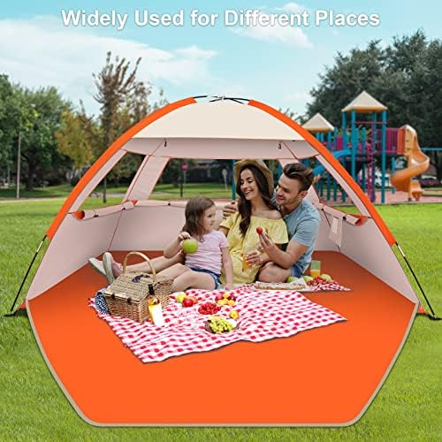 Gorich Beach Tent Sun Shelter for 3/4-5/6-7/8-10 Person with UPF 50＋ UV Protection, Lightweight & Easy Setup Beach Shade Canopy, Portable Beach Shade Tent Beach Cabana