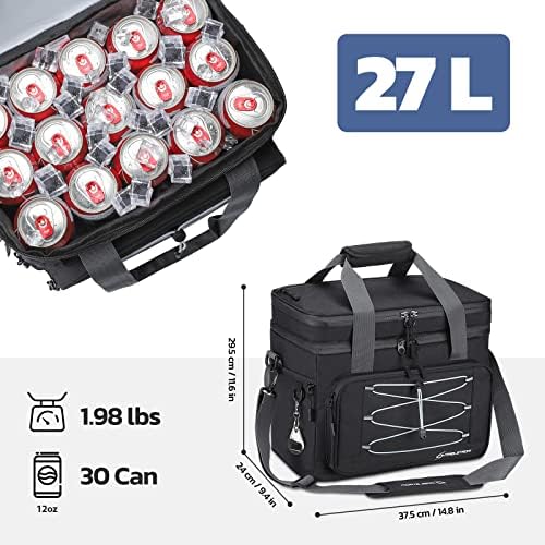 Maelstrom Soft Cooler Bag,Collapsible Soft Sided Cooler,24/30/60/75 Cans Beach Cooler,Ice Chest,Large Leakproof Camping Cooler,Portable Travel Cooler for Grocery Shopping,Camping,Road Trips