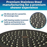 High Pressure Shower Head - Anti-Clogging Silicone Nozzles - 2.5 GPM Removable Restrictor - Easy Clean Adjustable Replacement - easy to install with Plumbers Tape - 6 inch - Oil Rubbed Bronze Finish