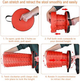 Boreeman Upgraded Folding Stool Lightweight Yet More Sturdy with Load Capacity 400lbs Portable Collapsible Stool for Camping Fishing Hiking BBQ (All Red)