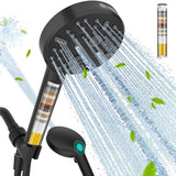 Cobbe Filtered Shower Head, High Pressure 9 Spray Mode Handheld Shower Head with Filter Built-in Power Wash with Hose and Water Softener for Hard Water Remove Chlorine, Matte Black