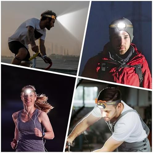 EverBrite 300 Lumens Headlamp with Red/Green/White Light Modes, Tail Light, Adjustable Headband - For Trail Running, Camping, Hiking