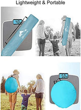 Oileus X-Large 4 Person Beach Tent Sun Shelter - Portable Sun Shade Instant Tent for Beach with Carrying Bag, Stakes, 6 Sand Pockets, Anti UV for Fishing Hiking Camping, Waterproof Windproof, Sky Blue