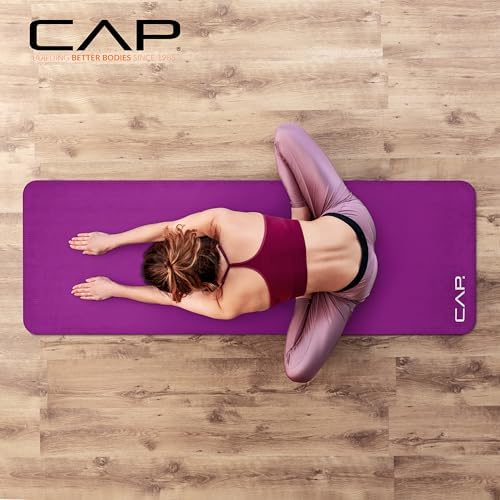 CAP Barbell 1-Inch High Density Exercise Yoga Mat with Strap | Multiple Colors