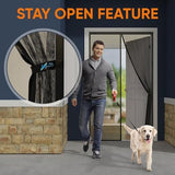 Magnetic Screen Door Mesh (2025 Model) – Fine Weave See-Through Mesh Without Ugly Vertical Lines, 52 Magnets, 2 Easy Install Kits for 2-Season Use, Pet Scratch Resistant Bug Proof,38"x82", Flux Phenom