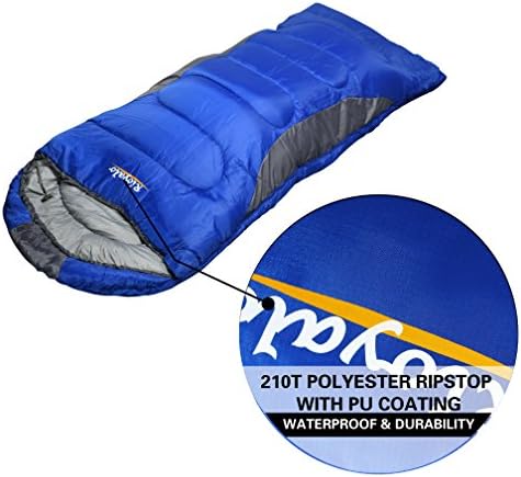 0 Degree Winter Sleeping Bags for Adults Camping (450GSM) - Temp Range (5F–32F) Portable Waterproof Compression Sack- Camping Sleeping Bags for Big and Tall in Env Hoodie: Backpacking Hiking 4 Season