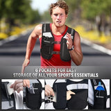 PORTHOLIC Running Vest for Women Men with 470ml/17oz Water Bottle |Adjustable Hydration Vest|Reflective |Lightweight |6 Pockets |Breathablefor Running Accessories for Hiking Running