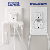 Leviton 30W (6A) USB Dual Type-C/C Power Delivery In-Wall Charger with 15A Tamper-Resistant Outlet, USB Charger for Smartphones, Tablets, Laptops, T5635-W, White