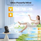 Misting Fan Portable with RGB Lantern, 12000 mAh Rechargeable Camping Mist Fan with Emergency Battery Power Bank Hurricane Supplies, Perfect Cooling Mister for Outdoor Travel