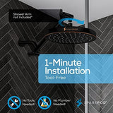 SparkPod Shower Head - High Pressure Rain - Premium Quality Luxury Design - 1-Min Install - Easy Clean Adjustable Replacement for Your Bathroom Shower Heads (Vintage Oil Rubbed Bronze, 8 Inch Round)