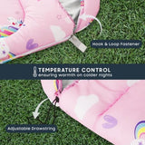 Wake In Cloud - Kids Sleeping Bag for Girls Toddlers, Camping in Warm Cold Weather, Backpacking Lightweight Compact Outdoor Liner for 3 Seasons Summer Spring Fall