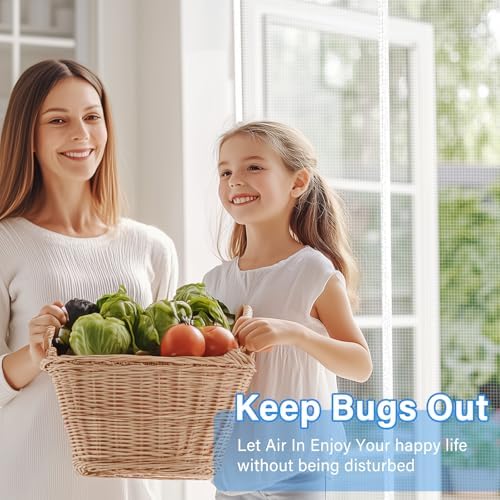 High-Density Magnetic Screen Door Mesh for Home and Patio, Tear Resistant Backdoor Screen Net with Magnetic Closure