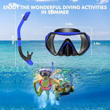 Snorkeling Gear for Adults, Dry-Top Snorkel Set Scuba Diving mask, 180°Panoramic Wide View Professional Snorkeling Gear Breathing Freely Snorkel Mask