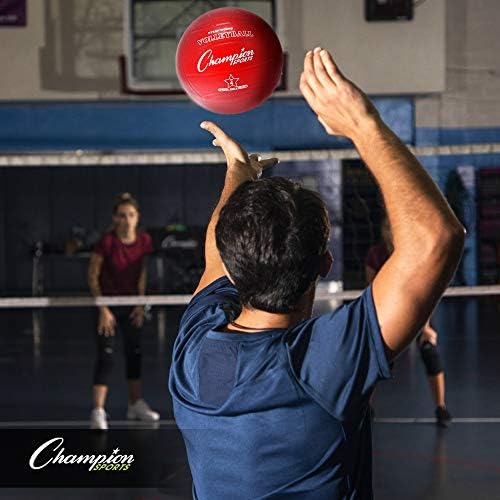 Champion Sports Rubber Volleyball, Official Size, for Indoor and Outdoor Use - Durable, Regulation Volleyballs for Beginners, Competitive, Recreational Play - Mutiple Styles