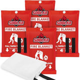 Fire Blanket Emergency for Home Kitchen - 40"x40" Fireproof Safety Protection Fiberglass Flame Retardant Blankets Survival Essential Kit for House Car Camping Outdoor Fireplace Grill BBQ - 4 Pack