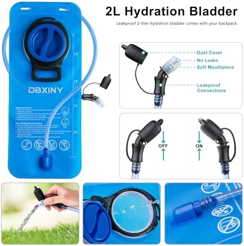 22L Hydration Backpack with Water Bladder, Water Backpack Insulated Hydration Pack for Hiking Running Cycling Festival for Men & Women