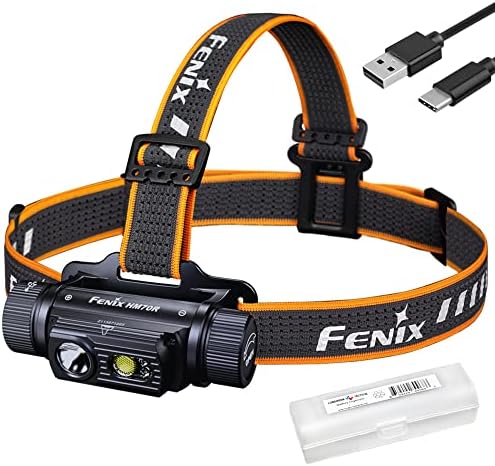 Fenix HM70R Headlamp, 1600 Lumen USB-C Rechargeable with White, High CRI and Red Beams and Lumentac Organizer