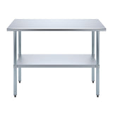AmGood 18 in. x 48 in. Stainless Steel Work Table | Metal Kitchen Food Prep Table | NSF