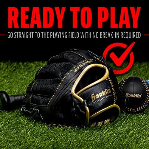 Franklin Sports Kids Baseball Glove + Ball Sets - Meshtek Youth Teeball Gloves for Kids + Toddlers - Left + Right Hand Throw Mitts + Glove Sets with Foam Balls - Boys + Girls Gloves - 9.5" Inch