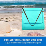 Portable Beach Mat Lounge Chair and Tote (Plain Blue)