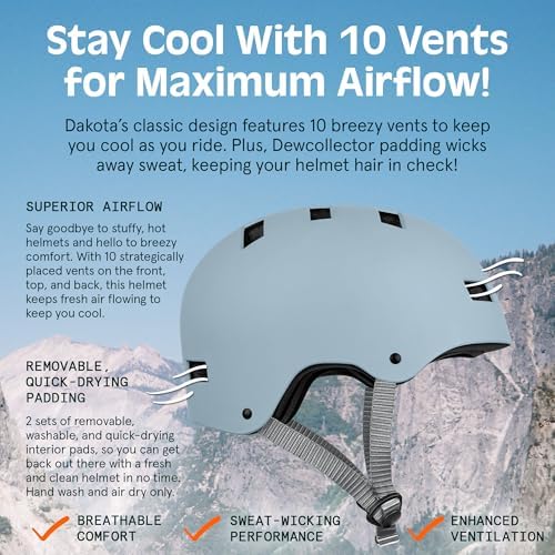 Retrospec Retrospec Dakota Bike Helmet - Skateboard Helmet Premium Protection Multi-Sport Bike, BMX, Skating, Scooter, and Skate Helmet