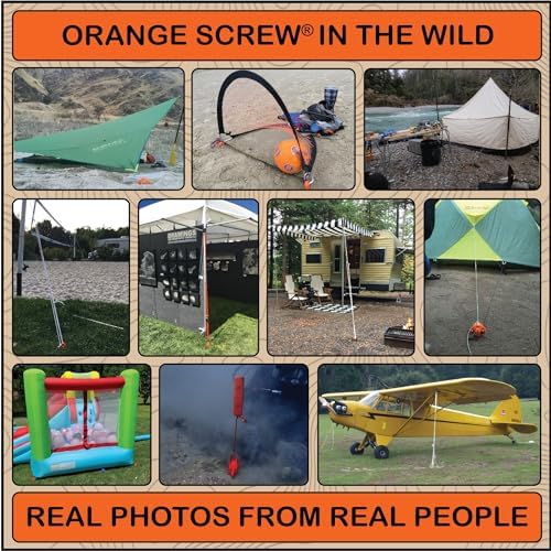 Ultimate Ground Anchors: Heavy Duty Screw-in Tent Stakes for High Wind, Sand, Canopies, and Camping - Made in USA, 100% Recycled, Included T-Grip Tool - (Large, 2 Pack)