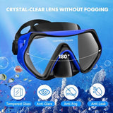 Snorkeling Gear for Adults, Dry-Top Snorkel Set Scuba Diving mask, 180°Panoramic Wide View Professional Snorkeling Gear Breathing Freely Snorkel Mask