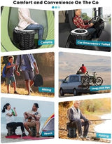 Portable Toilet for Adults, Adjustable Height Camping Toilet Portable, Outdoor Emergency Toilet for Car, Travel, Camping, and Hiking, Comfortable Portable Potty for Adults with 20 Toilet Bags
