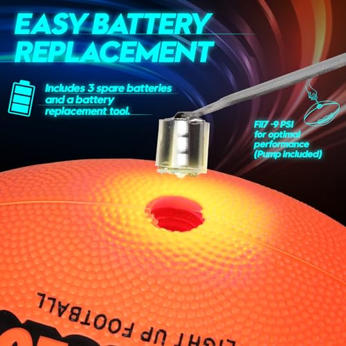Light Up Football for Boys: Glow in The Dark - Toys for Kids Teen Boys Ages 8-15 - Birthday Christmas Easter Gift Ideas - Outdoor Sports Activity Night Play - 8 9 10 11 12 13 14 15 Years Old Teenager