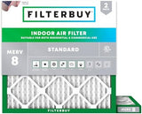 Filterbuy 17x17x1 Air Filter MERV 8 Dust Defense (2-Pack), Pleated HVAC AC Furnace Air Filters Replacement (Actual Size: 17.00 x 17.00 x 0.75 Inches)