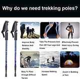 Aihoye Collapsible Trekking Poles - 2 Pack, Lightweight, Anti-Shock Walking Sticks - Adjustable for Men and Women