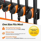 PLUSINNO V9 Vertical Fishing Rod Holders, Wall Mounted Fishing Pole Holders, Fishing Rod Rack Holds Up to 9 Rods or Combos, Fishing Rod Holders for Garage, Fits Most Rods of Diameter 3-19mm