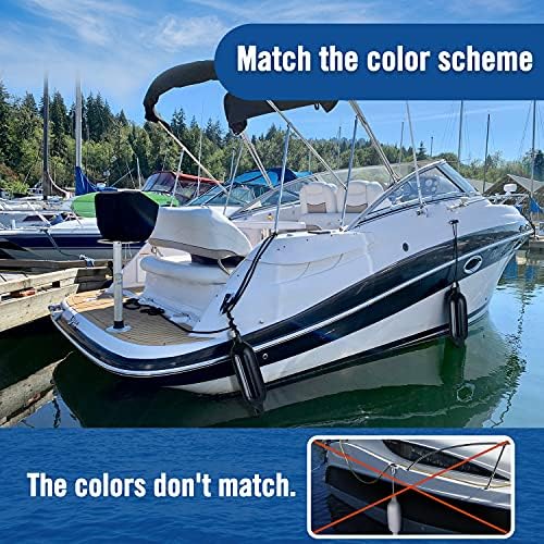 Affordura Boat Fender 4 Pack Boat Bumpers Fenders with 4 Ropes, Boat Bumpers for Pontoon Boat Fenders Inflatable