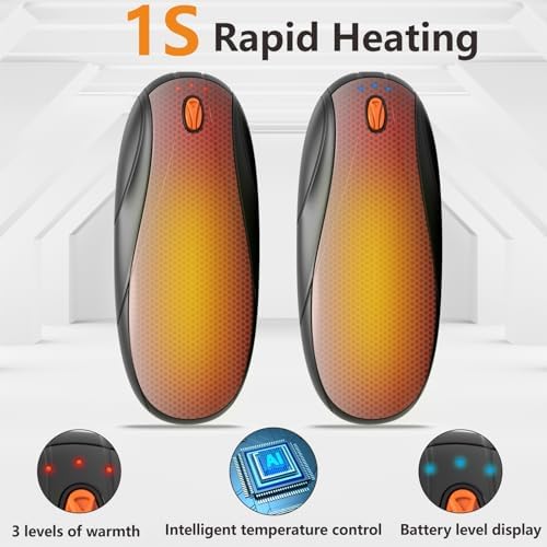 Hand Warmers Rechargeable 2 Pack, 14000mAh Electric Hand Warmers with Charging Case, Quick Charge Portable Heater,Gifts for Christmas, Winter, Outdoor, Camping, Hunting Accessories