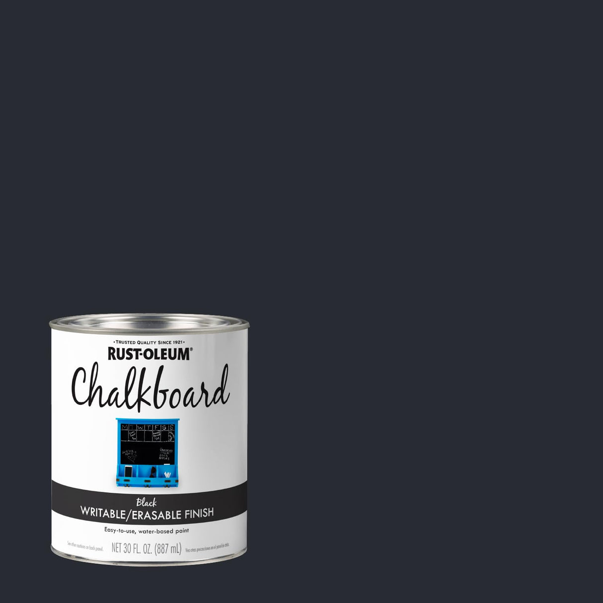 Rust-Oleum 206540 Chalkboard Brush-On Paint, 30 oz, Black