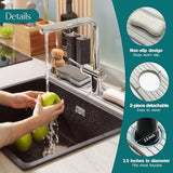 eormoe Diatomite Sink Splash Guard - DryingNeat Kitchen Faucet Mat, Instant Dry Water Absorbing Stone Tray for Sink, Durable Protector for Kitchen Bathroom Counter [Light Grey, 17.7" x 3.9"]