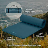 Retrospec Solana Yoga Mat 1/2" Thick w/Nylon Strap for Men & Women - Non Slip Exercise Mat for Yoga, Pilates, Stretching, Floor & Fitness Workouts