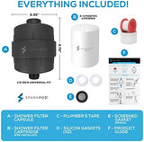 SparkPod 23 Stage Shower Head Filter for Dry Hair and Skin - High Output Universal Shower Filters to Remove Toxic Chemicals, Chlorine & Heavy Metals (Midnight Black Matte)
