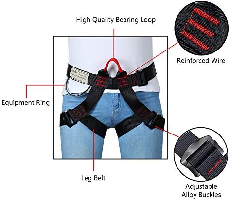 Climbing belts, Safe Seat Belts for Tree Climbing Outdoor Training Caving Rock Climbing Rappelling Equip - Half Body Guide belt for Women Man and Novice
