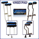 ErgoPAD- Soft Ergonomic Double-Layer Foam Padding for Underarm Crutches. Universal Underarm Double-Padded Crutch Pillow Covers with Lateral Cushioned Support (2 Unit Pack-Universal)