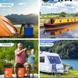 Portable Toilet Seat for 5 Gal Buckets, Camping Toilet with Lid for Adults, Snap-on Toilet Seat for Outdoor, Camping, Hiking, Emergency, Car, Boat (Black)