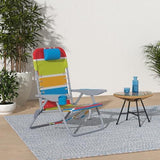 Rio Brands 4-Position Backpack Lace-Up Suspension Folding Beach Chair, Bright Stripe