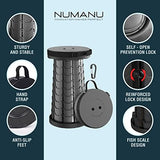 Collapsible Stool 2-Pack & Carry Bag + Clips - Upgraded Portable Folding Stool, Height Adjustable, Lightweight, Retractable Telescoping Camping Seat Travel Chair, Foldable Footrest - Max 400lbs