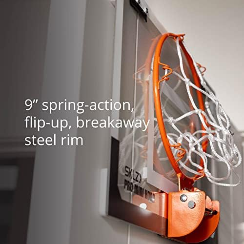SKLZ Pro Mini Indoor Basketball Hoop - Over The Door – Portable - Great for Home, Dorms, Offices, and Gifts
