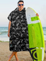 SUN CUBE Surf Poncho Changing Robe with Hood | Absorbent Quick Dry Microfiber Wetsuit Changing Towel with Pocket for Surfing Men Women