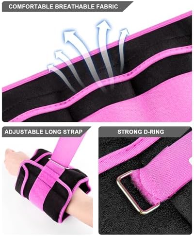 Fragraim Adjustable Ankle Weights 1-3/4/5/6/8/10/12/15/20 LBS Pair with Removable Weight for Jogging, Gymnastics, Aerobics, Physical Therapy